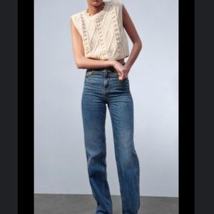Zara blue straight jeans pants women’s size 4